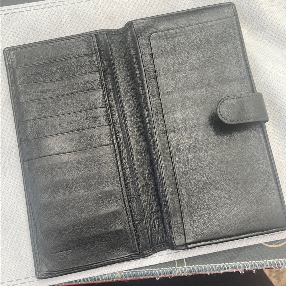 LOEWE Black Leather long Wallet snap close super buttery soft designer - Picture 8 of 15